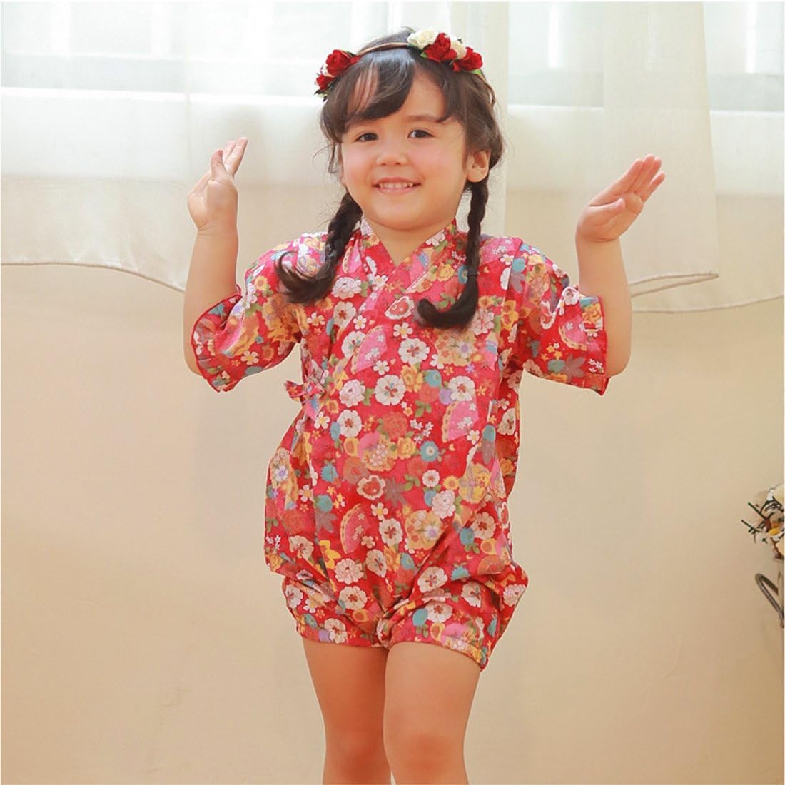 PAUBOLI Baby Japanese Kimono Robe Cotton Infant Comfy Loose Pajamas: Clothing