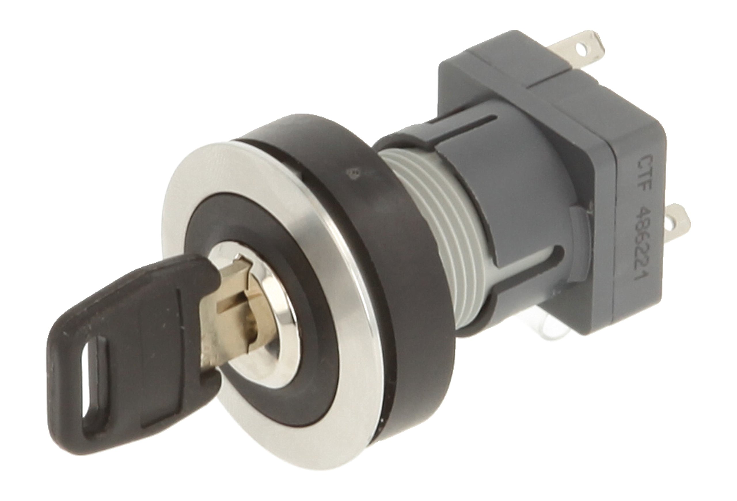 Club 23.001.525 Key Operated Switch 2 Positions Latching Stainless Steel Contact Master 1 changeover contact and Metallic Button (Pack of 2)