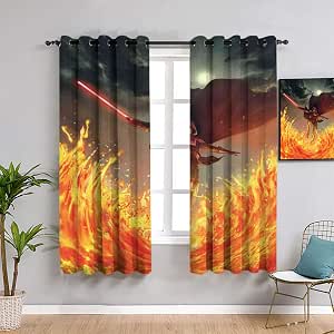 Star-Wars Blackout Curtains 42"x72"（116x182 cm） Lightsaber Force