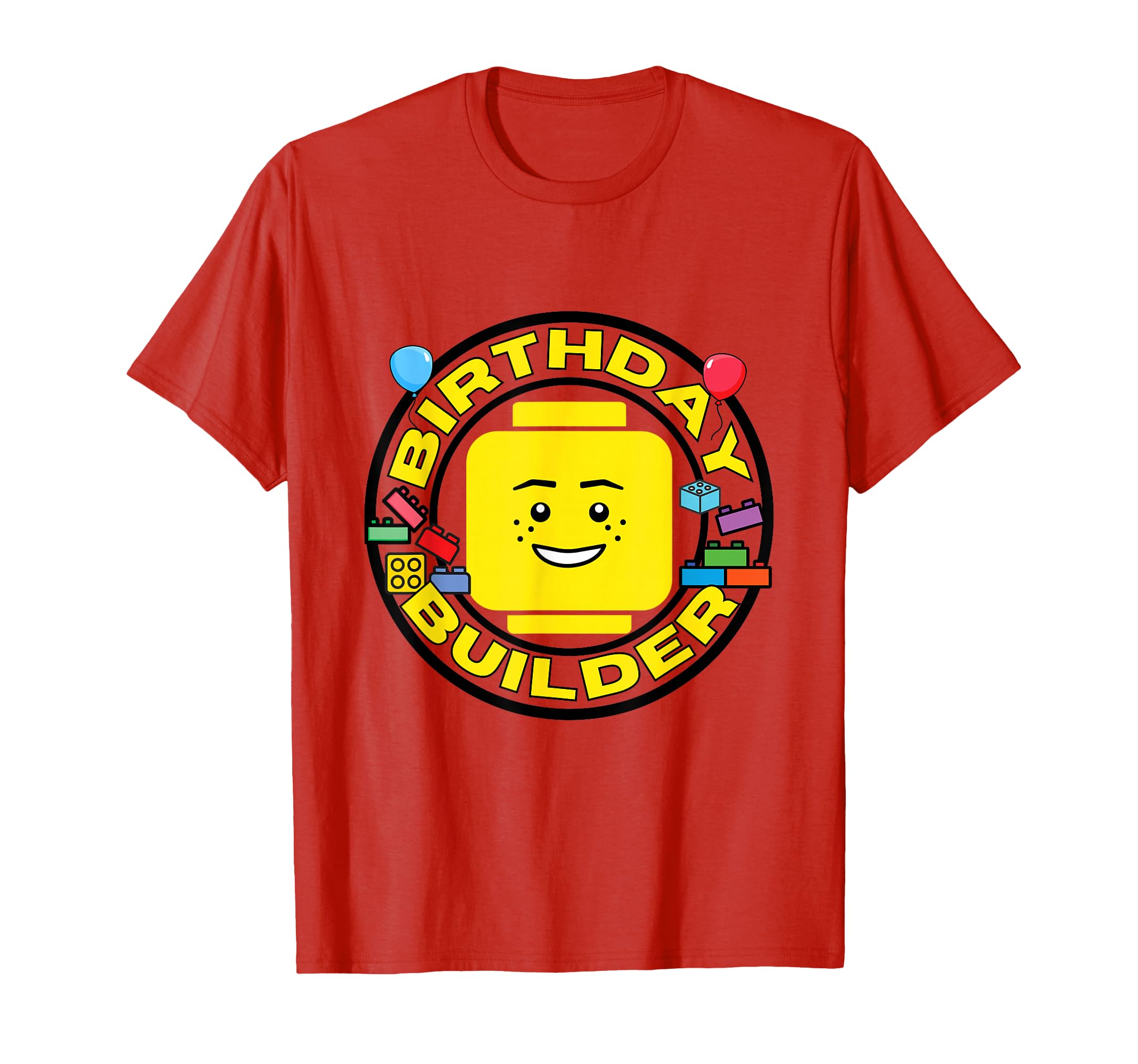 Photo 1 of 8. Building Bricks Birthday Builder Blocks Figure T-Shirt