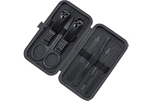 7PCS Professional Manicure Pedicure with Case, Stainless Steel Nail Clipper Kit for Men Women Travel Salon Grooming Care