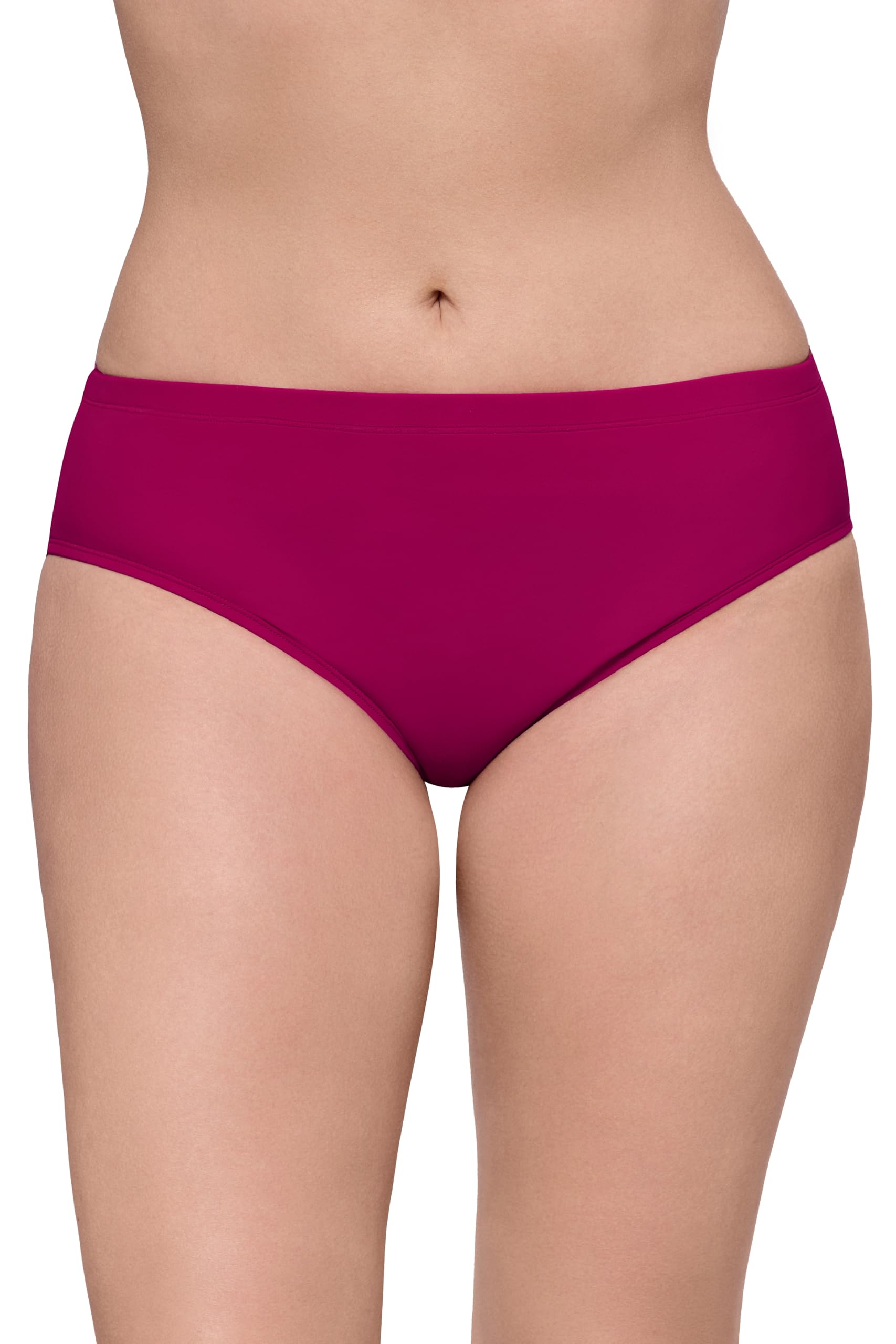 Aqua Green Women’s Mid Rise Compression Swim Brief with Tummy Control, Crush, 2X