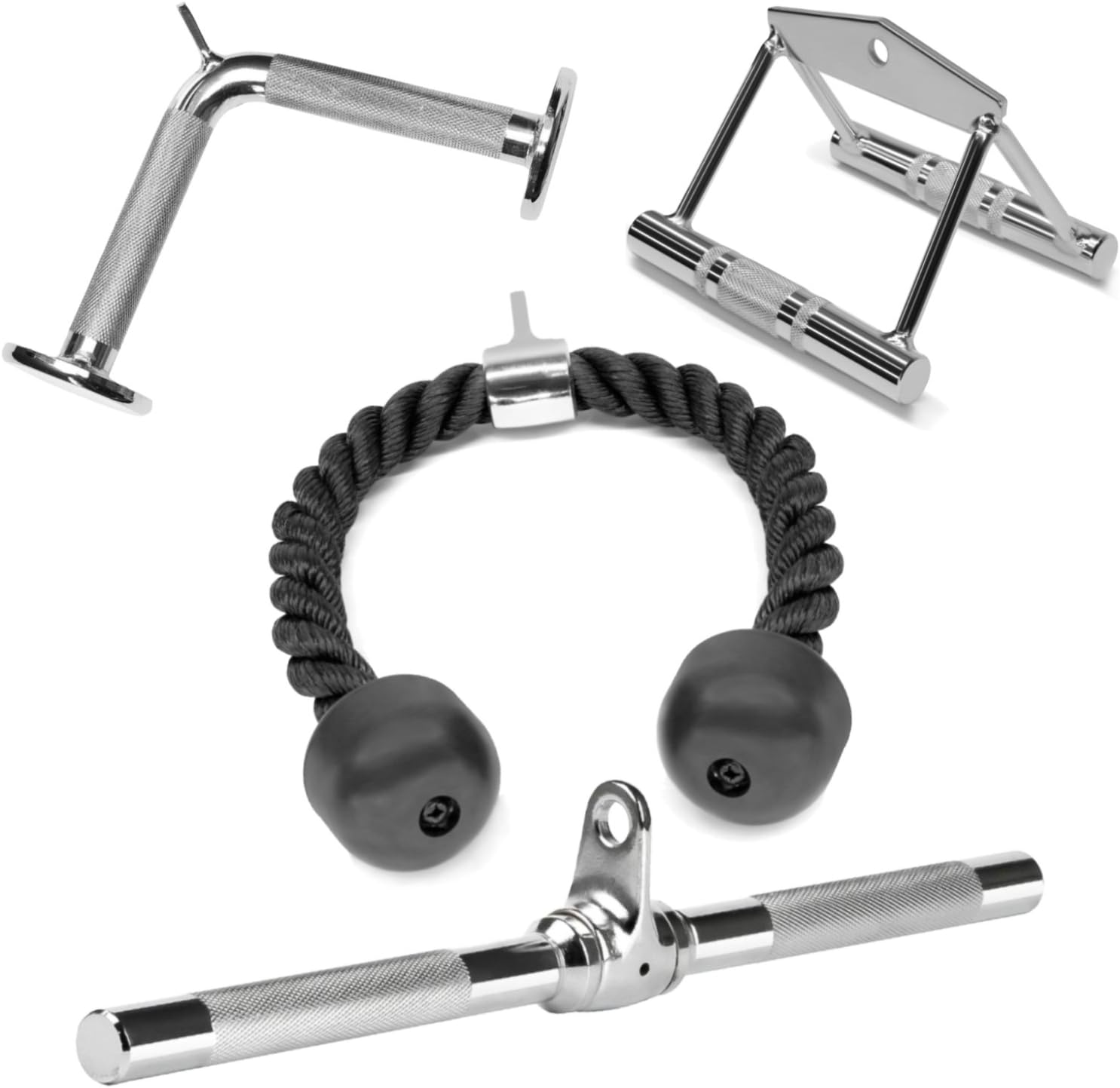 A2ZCARECombo Tricep Press Down Cable Attachment | Multi-Option: Double D Handle, V-Shaped Bar, Tricep Rope, Rotating Straight Bar