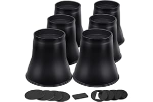 ANNKUT Bed Risers 6 Inch Heavy Duty, Round Furniture Risers for Bed Desk Table Sofa Couch，Bed Lifts Risers, Support up to 6000 Lbs(6 Pack Black)