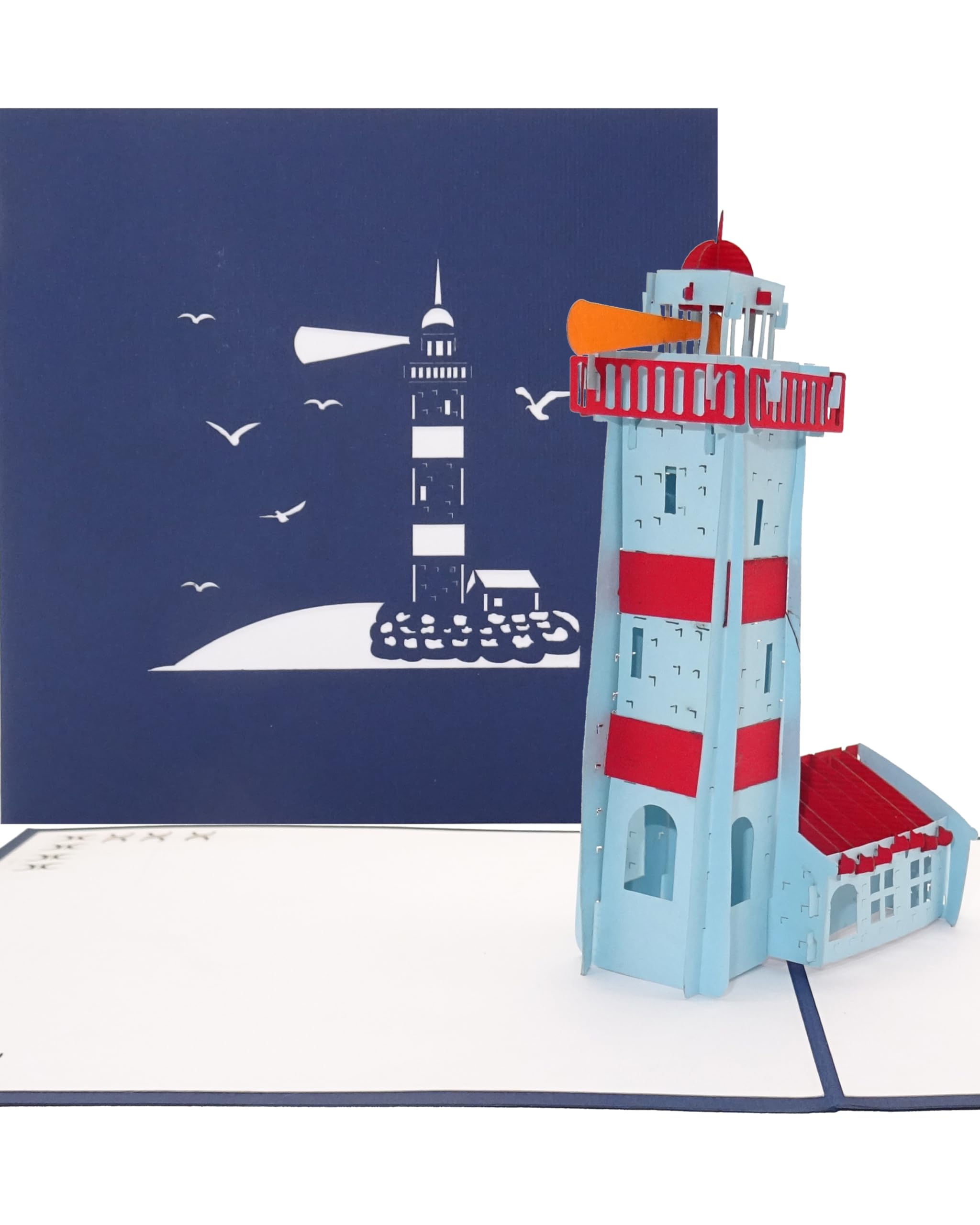 Pop-Up Card Lighthouse 3D Birthday Card Maritime Invitation Voucher Souvenir & Greeting Card from Baltic Sea and North Sea