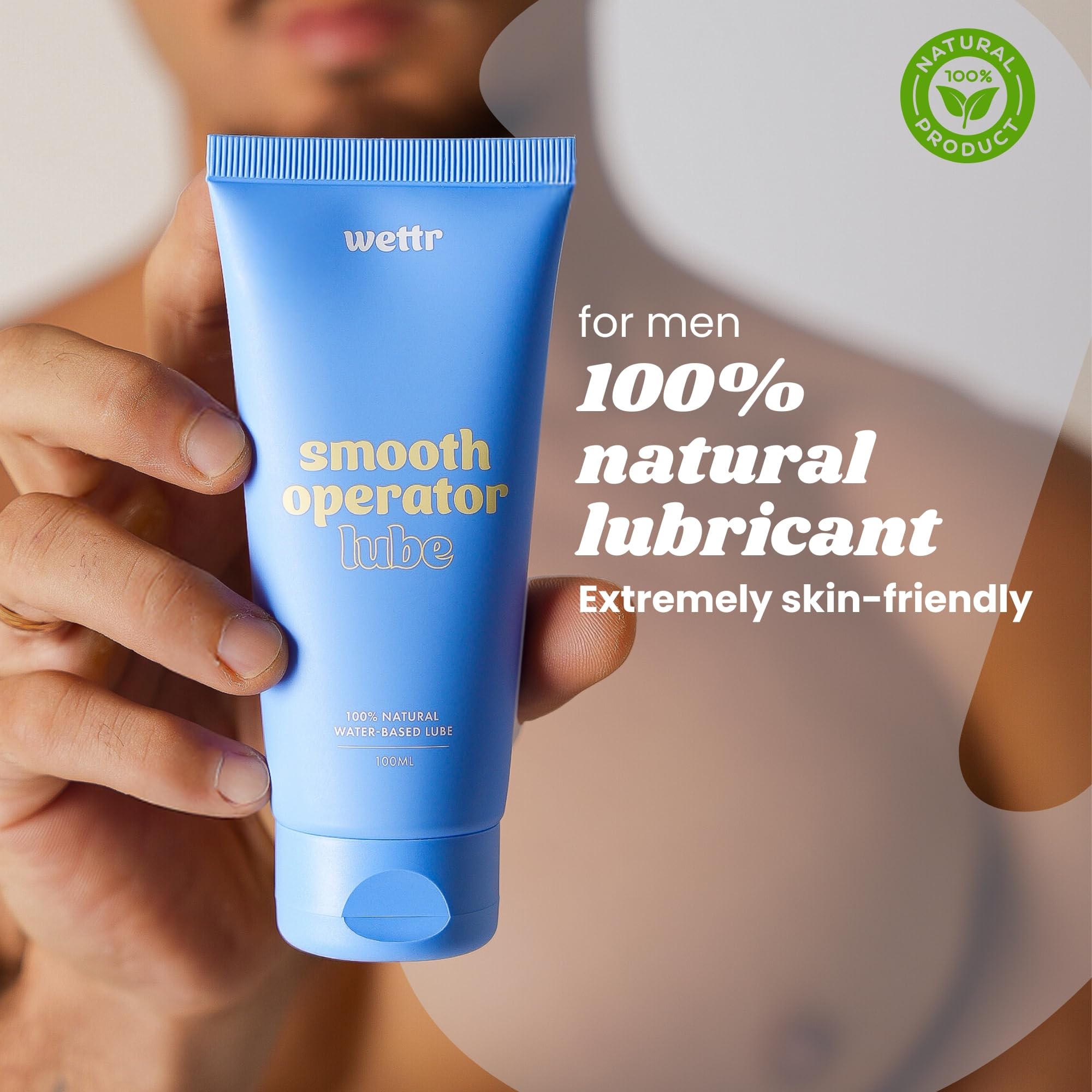 100% natürliches wasserbasierendes Gleitgel, 100 ml, Extrem Hautfreundlich, Kondom- & Toy-kompatibel | Langanhaltend, nicht klebrig, pH-hautneutral – Smooth Operator by wettr 2