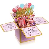 Nogeqi Pop Up Birthday Cards With Envelopes, Sweet Birthday Gifts For Women Funny 3D Surprise Gift Box Handmade Foldable For Adults And Kids