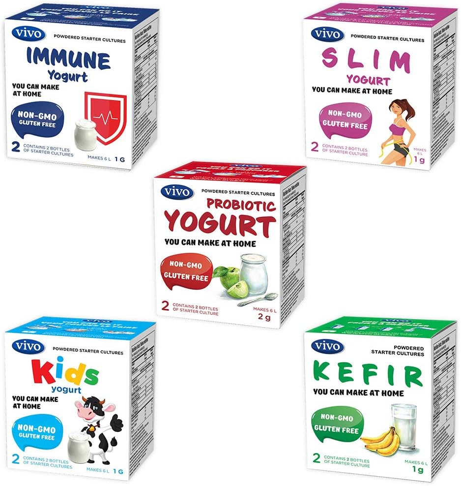 VIVO Yogurt Starters Variety Pack Makes up to 30 quarts of Yogurt Kitchen & Dining