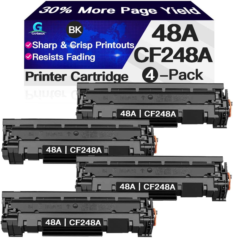 Compatible 4-Pack 48A Toner Cartridge CF248A Used for HP Laserjet Pro MFP M29w M28a M28w M15a M15w M16 (Black), Sold by Go4max