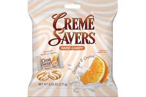 CRÈME SAVERS Creme Savers Orange and Creme Hard Candy | The Taste of Fresh Orange Swirled in Rich Cream | The Original Classic Creme Savers Brought To You By Iconic Candy | 6.25oz Bag