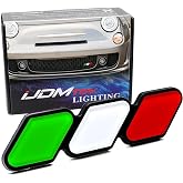 iJDMTOY Italian Flag Theme Grille Badge Emblem for Fiat/Alfa Romeo/Maserati | Green/White/Red 3-Color Stripe, No Grill Removal Needed Toggle Anchor Mount, Exterior Decoration &amp; Euro Styling
