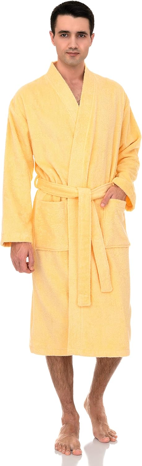 TowelSelections Men’s Luxury Robe, Turkish Cotton Terry Kimono Soft Bathrobe at  Men’s Clothing store