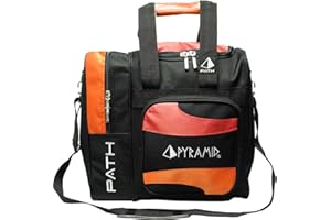 Pyramid Path Deluxe Single Tote Bowling Bag with Large Separate Compartment for Bowling Shoes (Up To US Mens Size 15) or Accessories - Holds One Bowling Ball