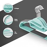 KEPLIN 20-Pack Non-Slip Hangers Slimline 360° Swivel Teal view 4