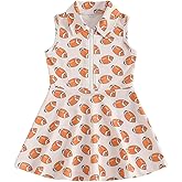 Kids Toddler Girl Football Outfit Sleeveless A Line Polo Dress Athletic Dress Activewear Camo Game Day Clothes