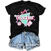 LHBNK Teacher Shirts Women ABCD Teacher Tshirt Teacher Life Shirt Tops Back to School Gifts Casual Summer Tops