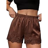 EVALESS Women Lace Satin Silk Shorts Casual Elastic Waist Pajama Bottoms Cute Y2K Micro Shorts 2026 Summer Fashion