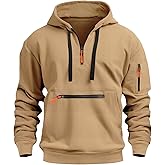 GYMBULLFIGHT Men's Fleece Hoodie Sweatshirts Athlectic Workout Long Sleeve Quarter Zip Pullover Hoodies With Pockets