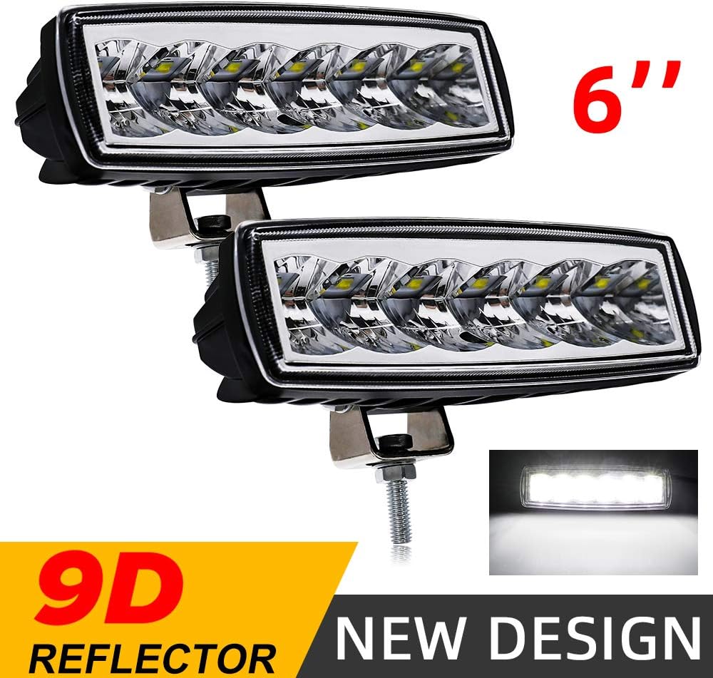 CO LIGHT Pair LED Fog Lights 6inch White Driving Work Light Bar Spot Special Light Cup High Power Off Road Lights for Truck Jeep Tractor 4x4 Boat ATV SUV UTV Car: Automotive