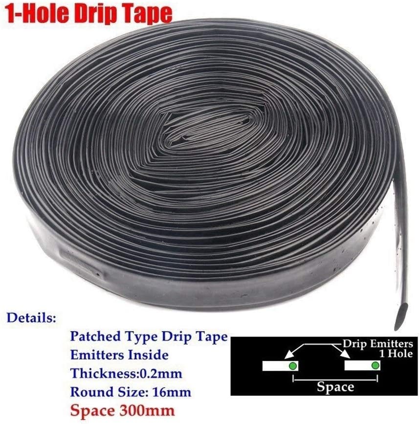 GUYUEXUAN 100m ~ 5m 16mm 1 Hole drip irrigation hose fruit Tee tape for drip hoses for greenhouse Micro irrigation system filtration pipe (Color : Space 300mm, Longitud de las : 5meters (16.4ft))