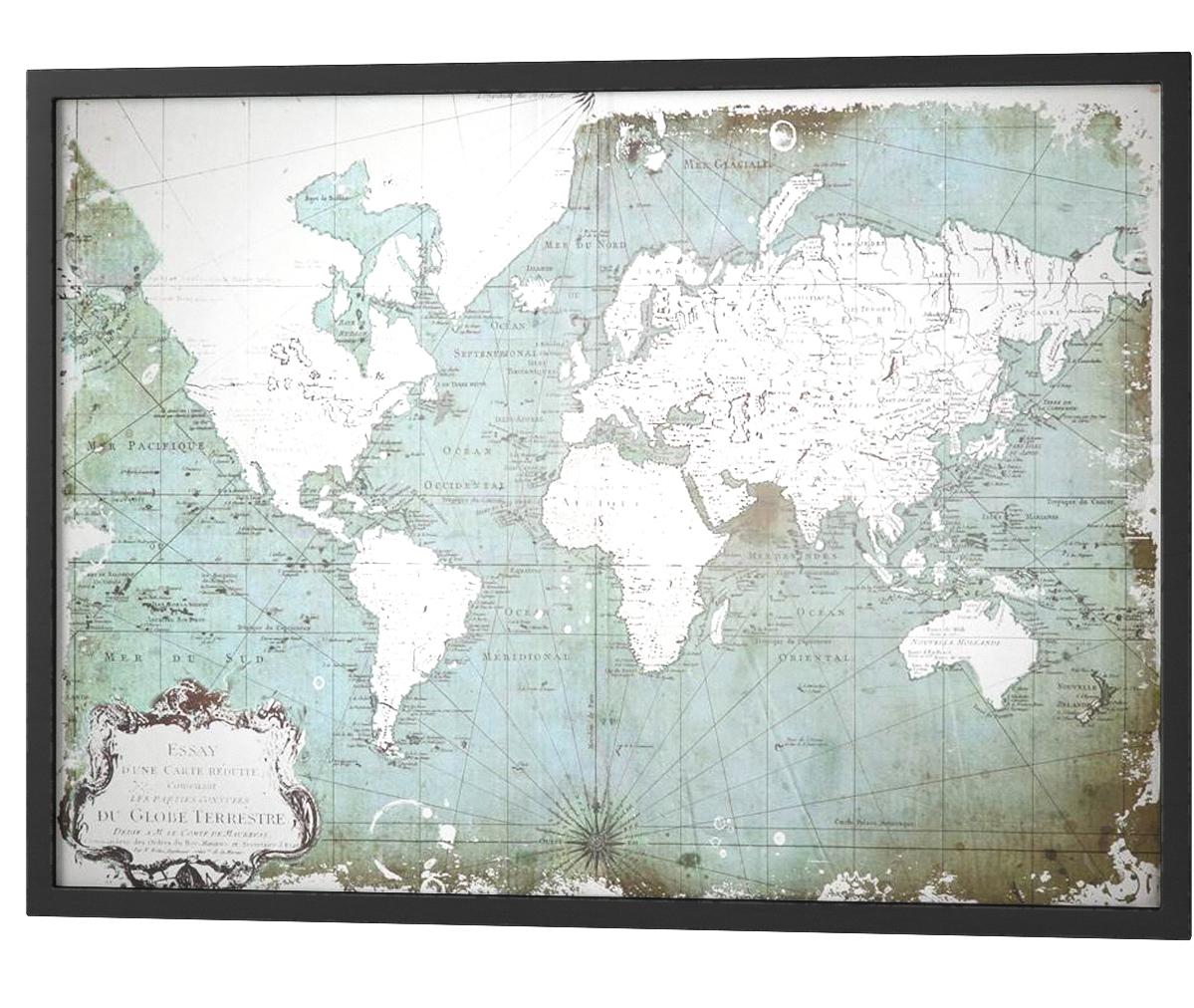 Green Mirrored World Map Amazon.com: Uttermost 30400 Mirrored World Map, Sea Foam Green : Home &  Kitchen