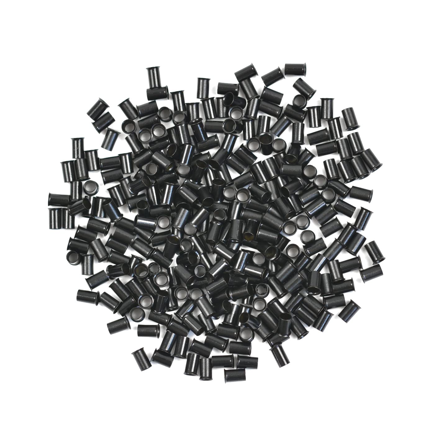 500 Pcs 3.4 mm Micro Link Ring Copper Tubes Beads Non-Silicone Micro Link Beads for I-Tip Hair Extensions (Black)