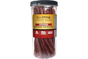 Tillamook Country Smoker Real Hardwood Smoked Sausages, Pepperoni, 15.2 Ounce Tall Jar, 20 Count