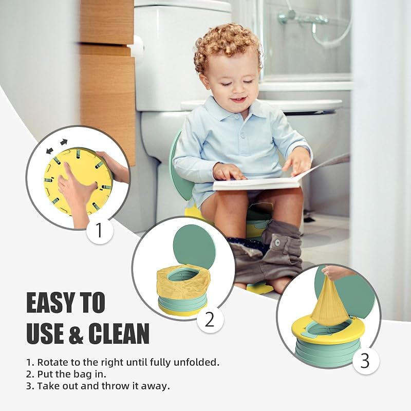 Töpfchen Für Kinder Baby Reisetöpfchen Faltbar Für-60 Potty Liners — Foto 4 von 7