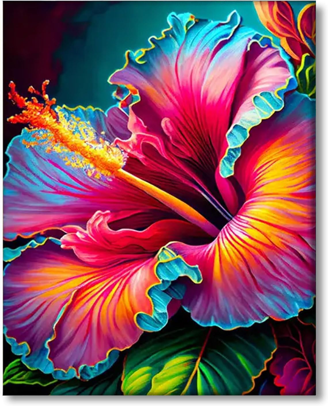 Gutluz painting by numbers adult flowers (red)