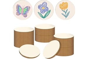 Jyongmer 100 Pieces Unfinished Wood Circle - 1.5 inch Round Disc Blank Natural Wooden Cutout Ornaments for Decoration DIY Craft Art Supplies, 0.11 inch Thick