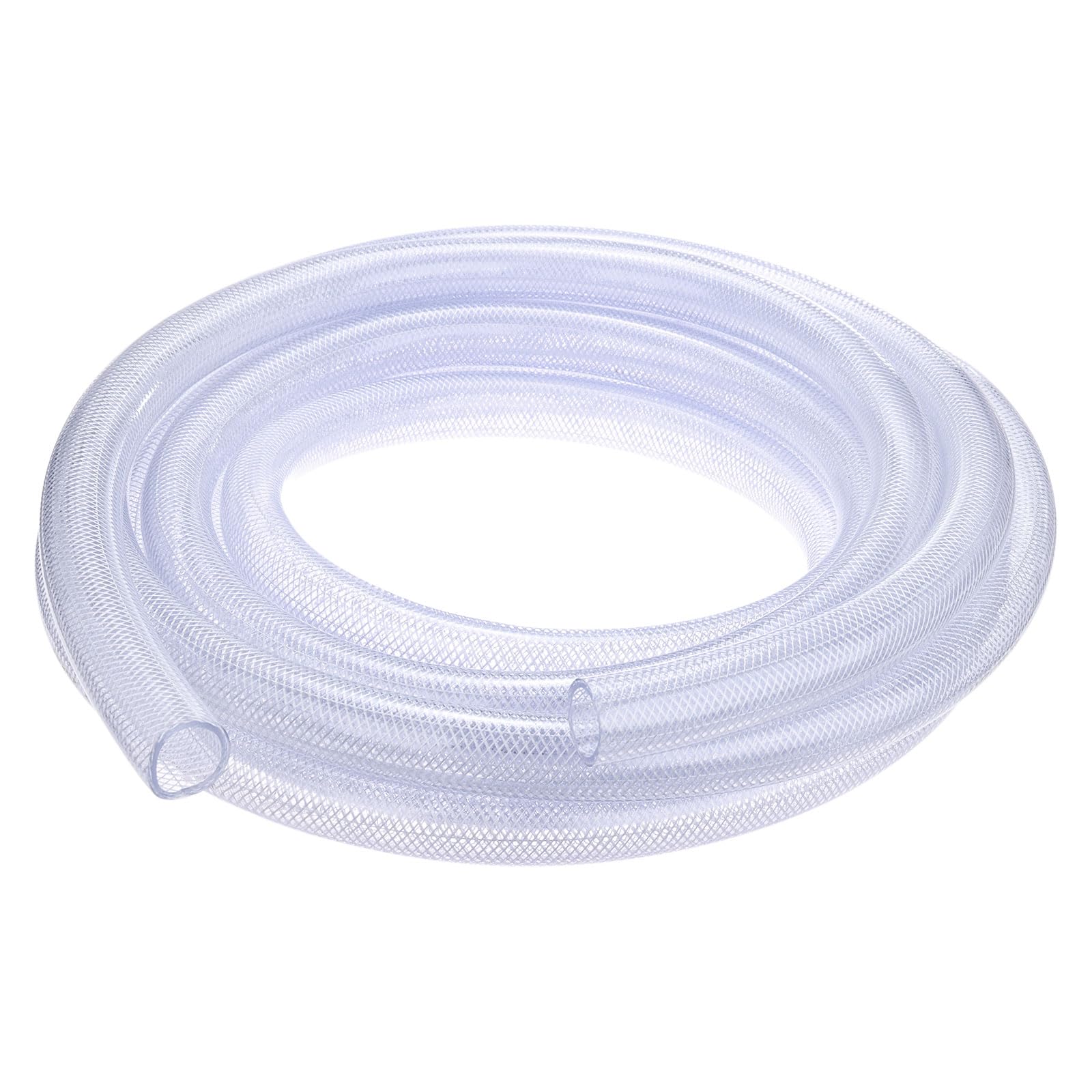 Photo 1 of M METERXITY 1" ID x 1 1/4" OD PVC Tube, 25 Ft High Pressure Braided Clear Flexible PVC Tubing for Water, Oil, Air Lines Dispensing