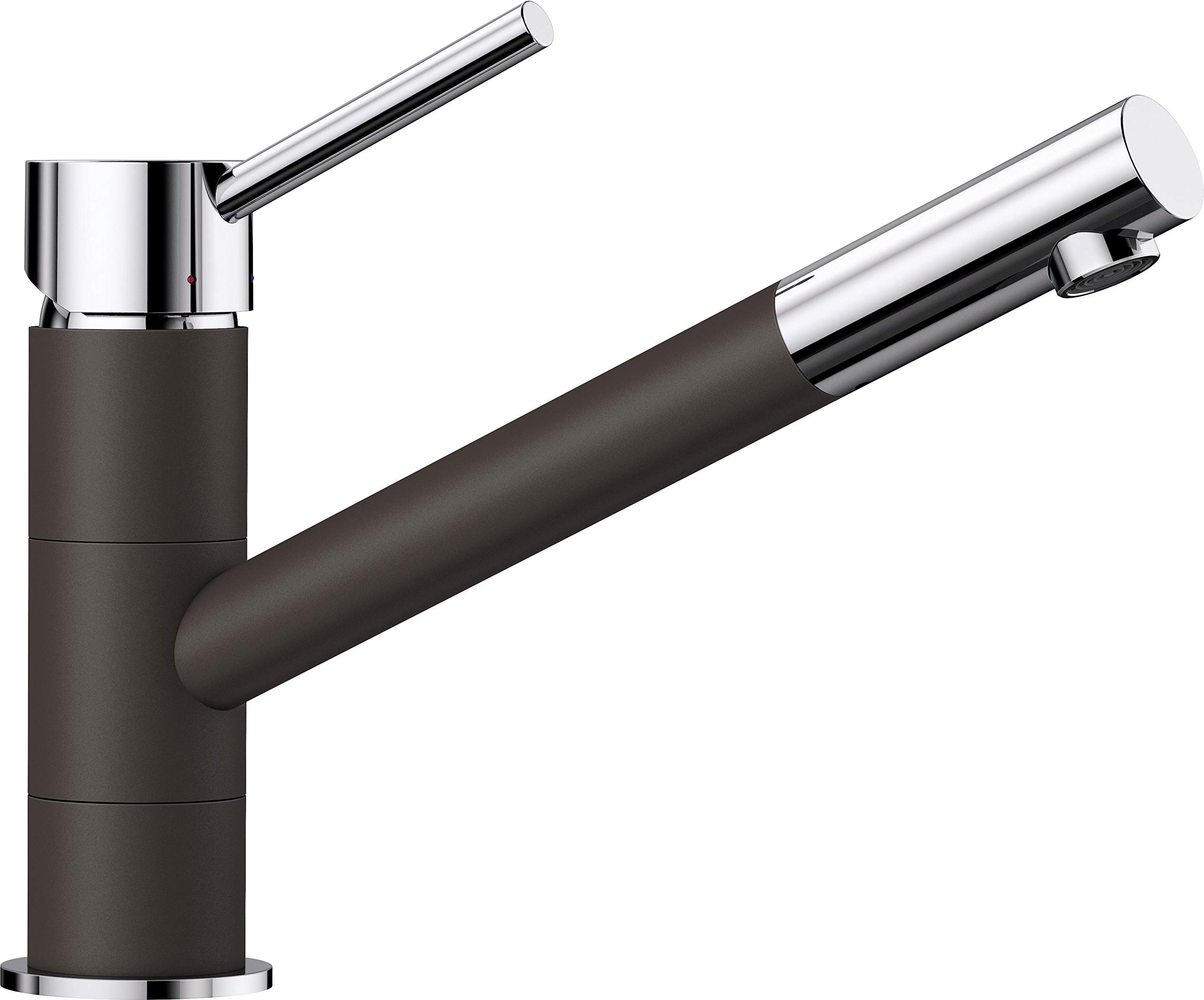 BLANCO KANO – Two-coloured Single-lever Kitchen Mixer Tap – with 360° Swivel Range – Chrome / Brown – 525033