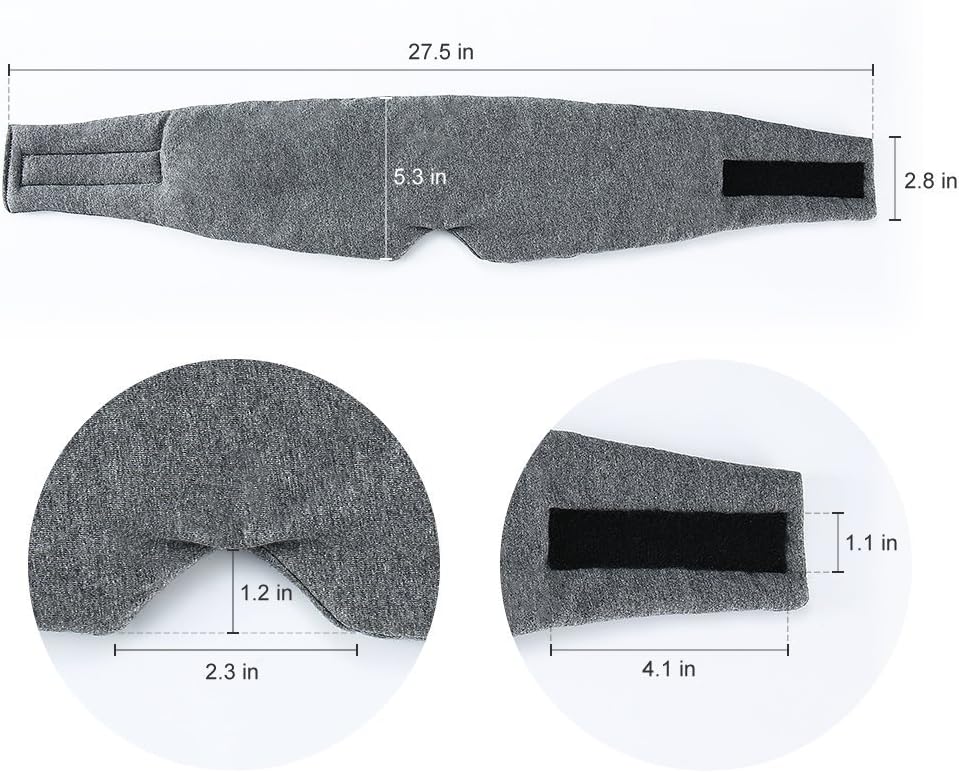 100% Handmade Cotton Sleep Mask Blackout - Comfortable & Breathable Eye Mask for Sleeping Adjustable Blinder Blindfold Airplane with Travel Pouch - Best Night Companion Eyeshade for Women Men Kid: Health & Personal Care