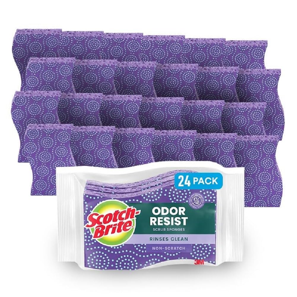 Photo 1 of Scotch-Brite Scrub Dots Non-Scratch Scrub Sponge, Rinses Clean, For Washing Dishes and Cleaning Kitchen, 2 Scrub Sponges