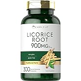 Carlyle Licorice Root Capsules 900mg | 300 Count | Root Extract Supplement | Non-GMO, Gluten Free