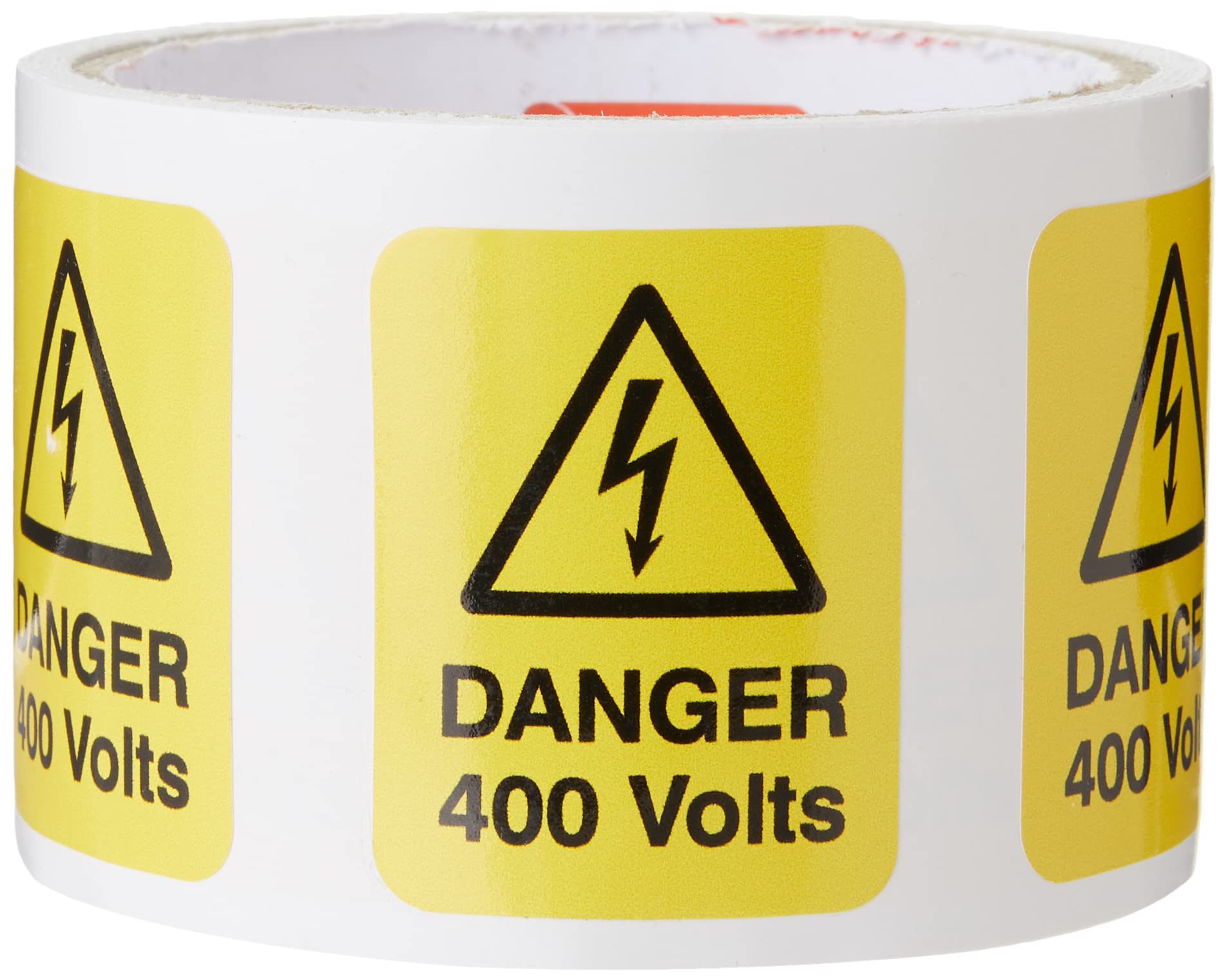 Caledonia Signs 59788 Danger 400 Volts Label, 40 mm x 50 mm (Pack of 100)