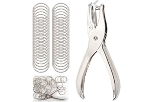 40 PCS 1-Inch Silver Book Binder Rings with Metal Single Hole Punch, Nickel-Plated Steel Metal Ring, Paper Rings Perfect for 
