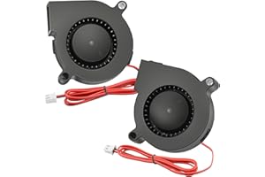 GDSTIME Small Blower Fans, 1-Meter Cable, 2 Pack, 50mm x 15mm DC 12V Axial Brushless Cooling Fan 2PIN, Dual Ball Bearing for 