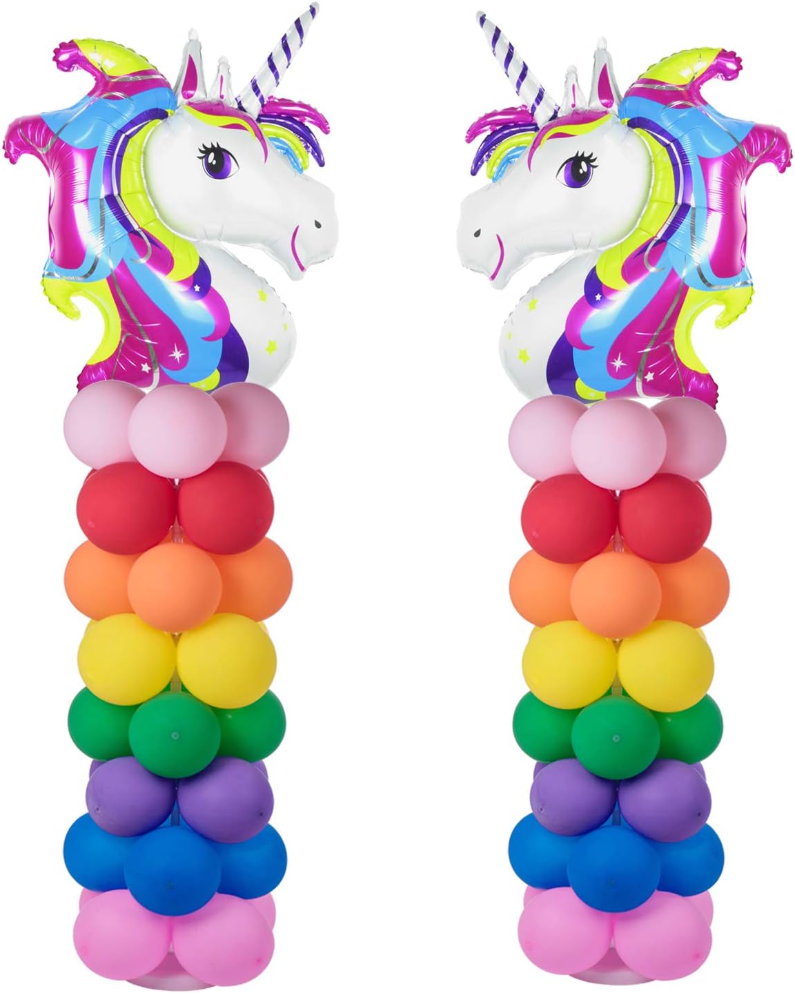 Rainbow Unicorn Balloon Arch Kit 2 Sets 80” Height With 66pcs Latex Balloon DIY