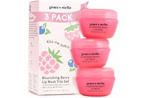 Grace & Stella Award Winning Berry Lip Balm - Tinted Lip Mask & Moisturizer For Very Dry Lips - Overnight Lip Treatment - Veg