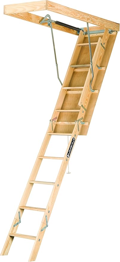 Louisville Ladder S254p Duty Rating Wooden Attic Ladder Fits 7