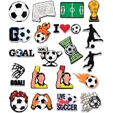 Szukastai Sports Ball Shoe Charms for Clog Shoe, Baseball Basketball Soccer Football Softball Volleyball Shoe Charms for Shoe Bracelet Wristband Party Gifts