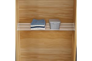 FIRJOY Expandable Wall-Mounted Closet Shelf Organizer, Adjustable Storage Rack, Heavy Duty (White, 46" - 56.5")