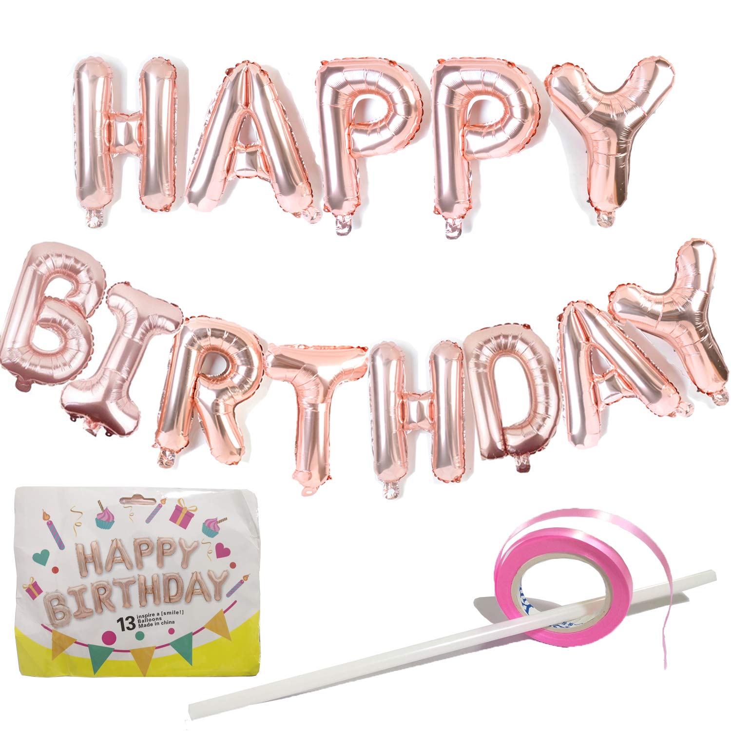 16Inch Happy Birthday Balloon Banner Self Inflating Happy Birthday