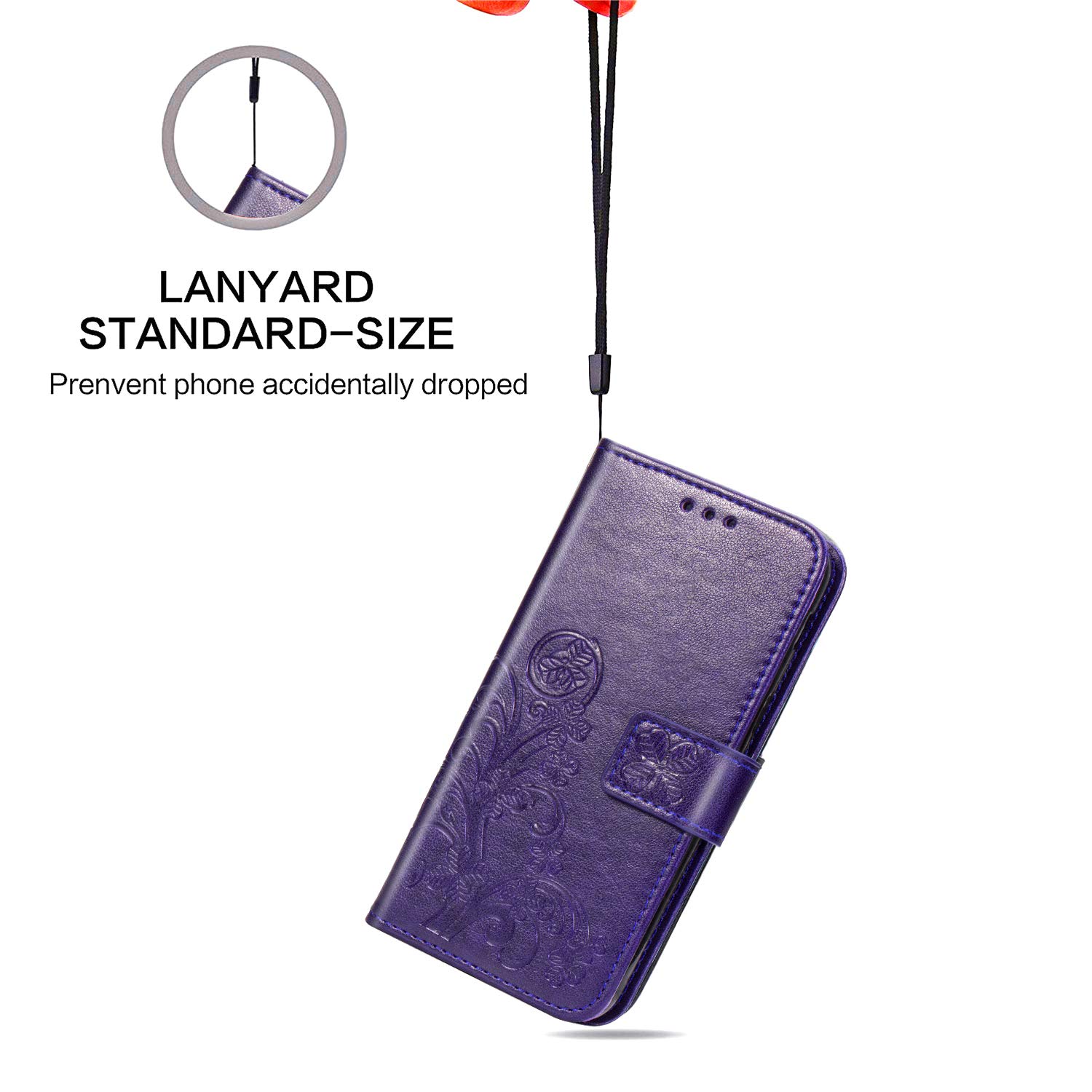 Halnziye Case for LG Stylo 5, Magnetic Closure Soft TPU Flip Leather Wallet Phone Case with Kickstand Card Slots Designed for LG Stylo 5 Cover (Purple)