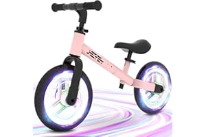 WETIFY Colorful Lighting Balance Bike 2 Year Old, 2-5 Year Old Toddler Balance Bike, No Pedal Bikes with Adjustable Handlebar & Seat, 2 3 4 5 Year Old Boy Girls Birthday Gifts Toys.
