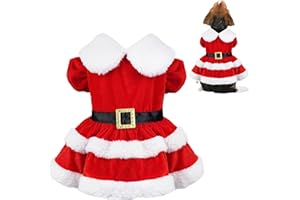 GOYOSWA Dog Christmas Dress Dog Christmas Outfit Santa Costume Holiday Outfit Christmas Dresses for Small Medium Dogs (Christmas Dress, X-Large)
