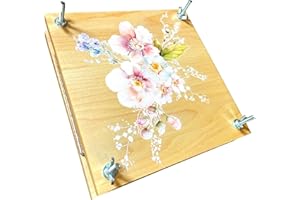 SIMPLISTIC.LIFE Flower Press flower press kit Made in USA Wooden Flower Press Kit - DIY Arts and Craft Kit for Dried Flowers - Solid Maple Wood - Flower Pressing Kit for Adults with Backpack - 7 x 7 inches