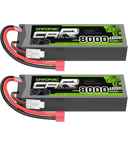 Zeee 2S LiPo 5200mAh 7,4V 120C – Batterie Softpack XT60 Pour RC 1/10 Et 1/8 (Lot De 2)