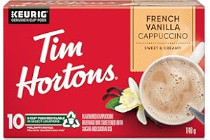 Tim Hortons French Vanilla Cappuccino, Single Serve Keurig K-Cup Pods, 10 Count